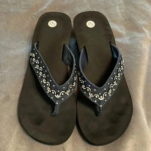💛 jean with rhinestone sandals - Picture 1 of 5